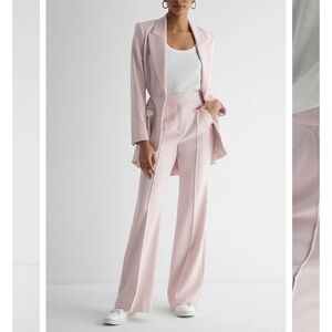 Super High Waisted Pintuck Flare Trouser Pant in Bubble Size:2